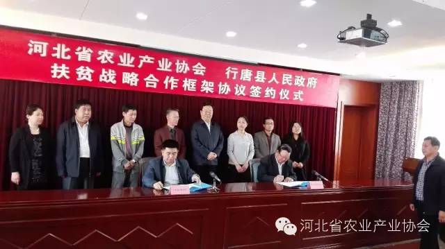 河北省農業(yè)產業(yè)協會與行唐縣人民政府正式簽定《扶貧戰(zhàn)略合作框架協議》